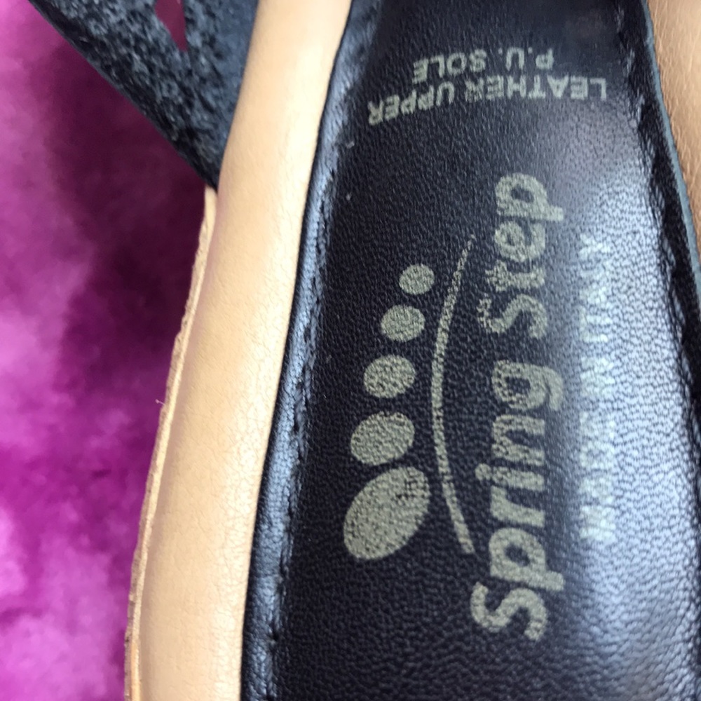 Black Spring Step wedge sandals size 37 - Picture 6 of 6